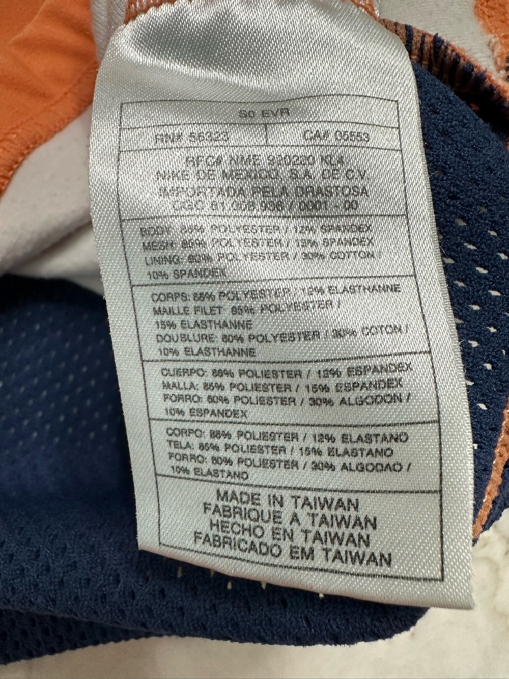 Nike Women's Orange Tank Top with NavyTrim, 4/6, Mesh back - Picture 5 of 6